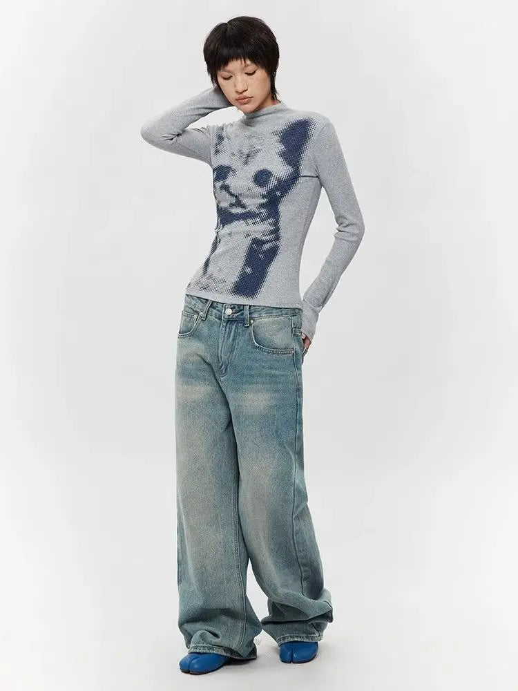 Women's Cat Graphic Long Sleeve Tee