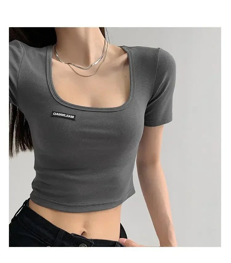 Women's Casual Crop Top T-Shirt