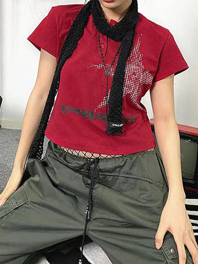 Women's Star Pattern Crop Top