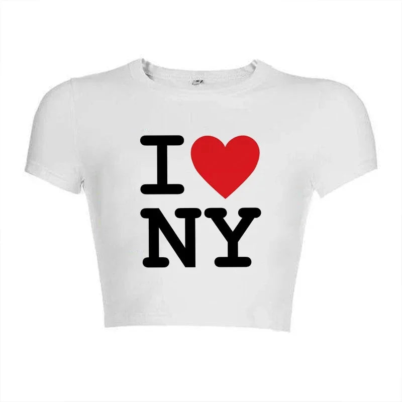 I Love NY Y2K Crop Top