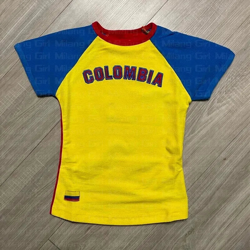 Women's Brazil Letter Print Crop Tee