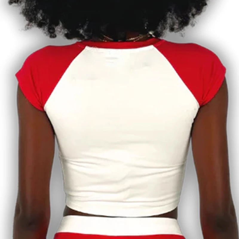 Graphic Embroidery Crop Top