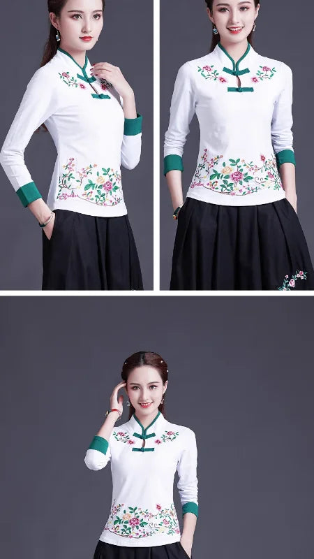 Women's Embroidered Ethnic T-Shirt