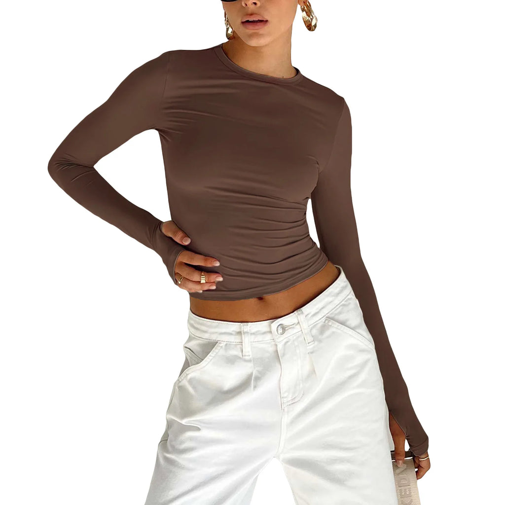 Women's Long Sleeve Crop Top