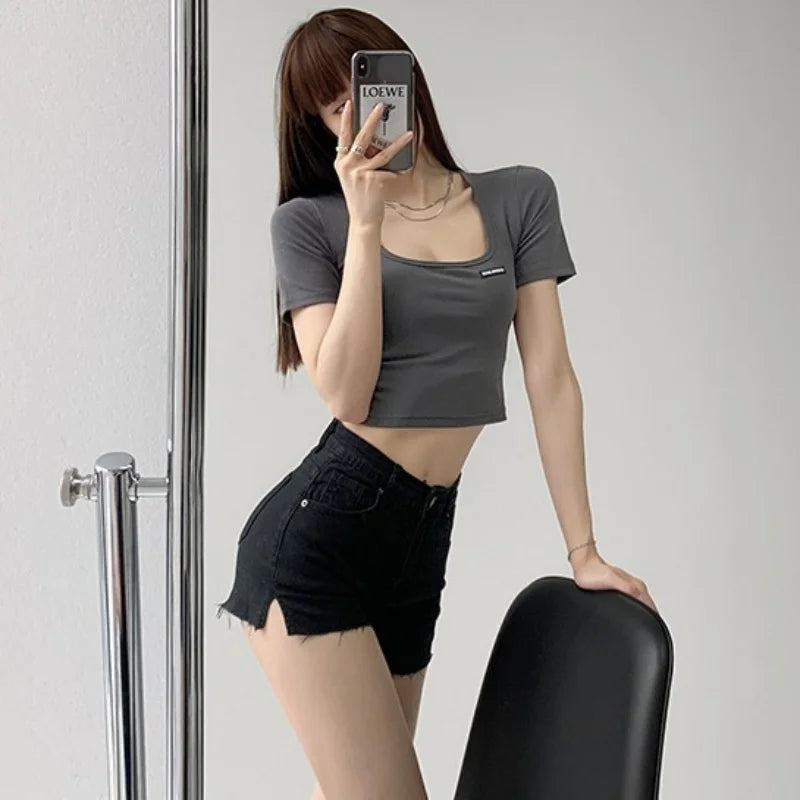 Women's Casual Crop Top T-Shirt