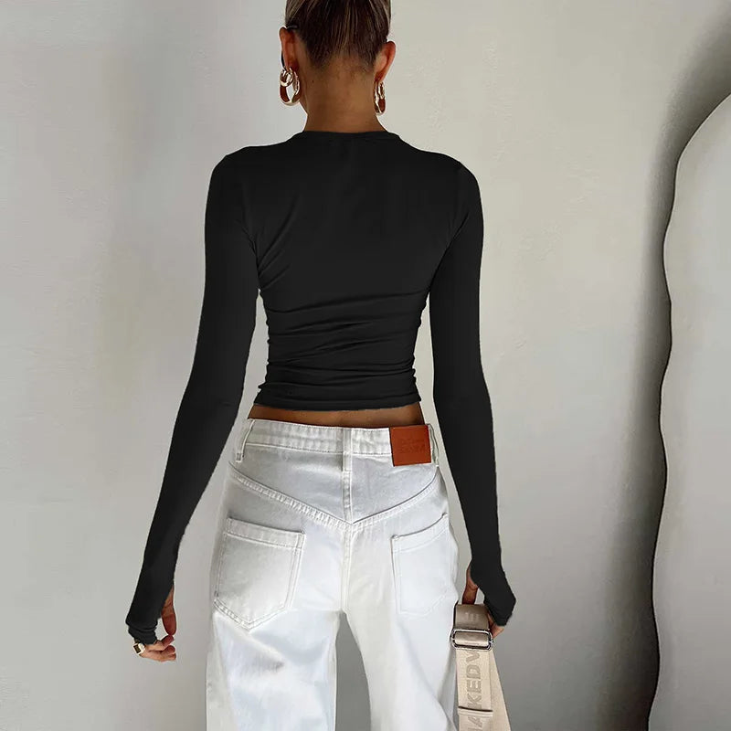Women's Long Sleeve Crop Top