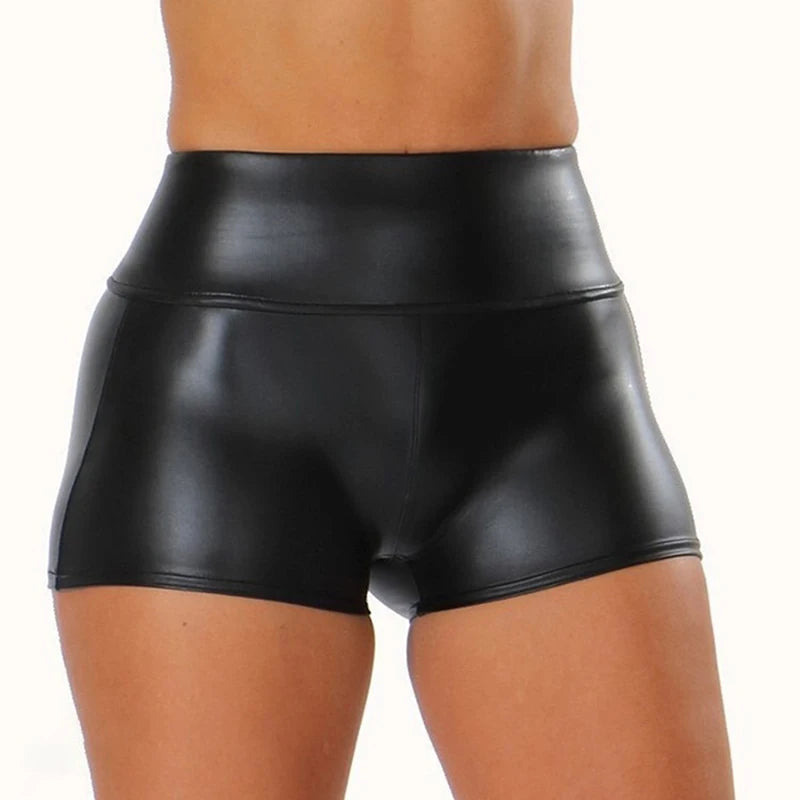 PU Leather High-Waist Shorts